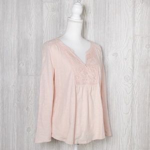 Anthropologie Meadow Rue Anona Lace Bib Blouse